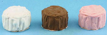 Dollhouse Miniature Small Frosted Cake/Assorted